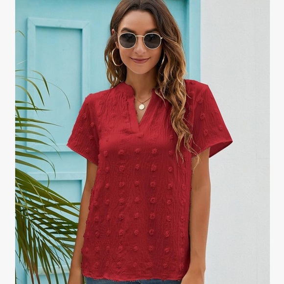 Blooming Jelly Tops - Blooming Jelly Red Women's Polka Dot Top | M